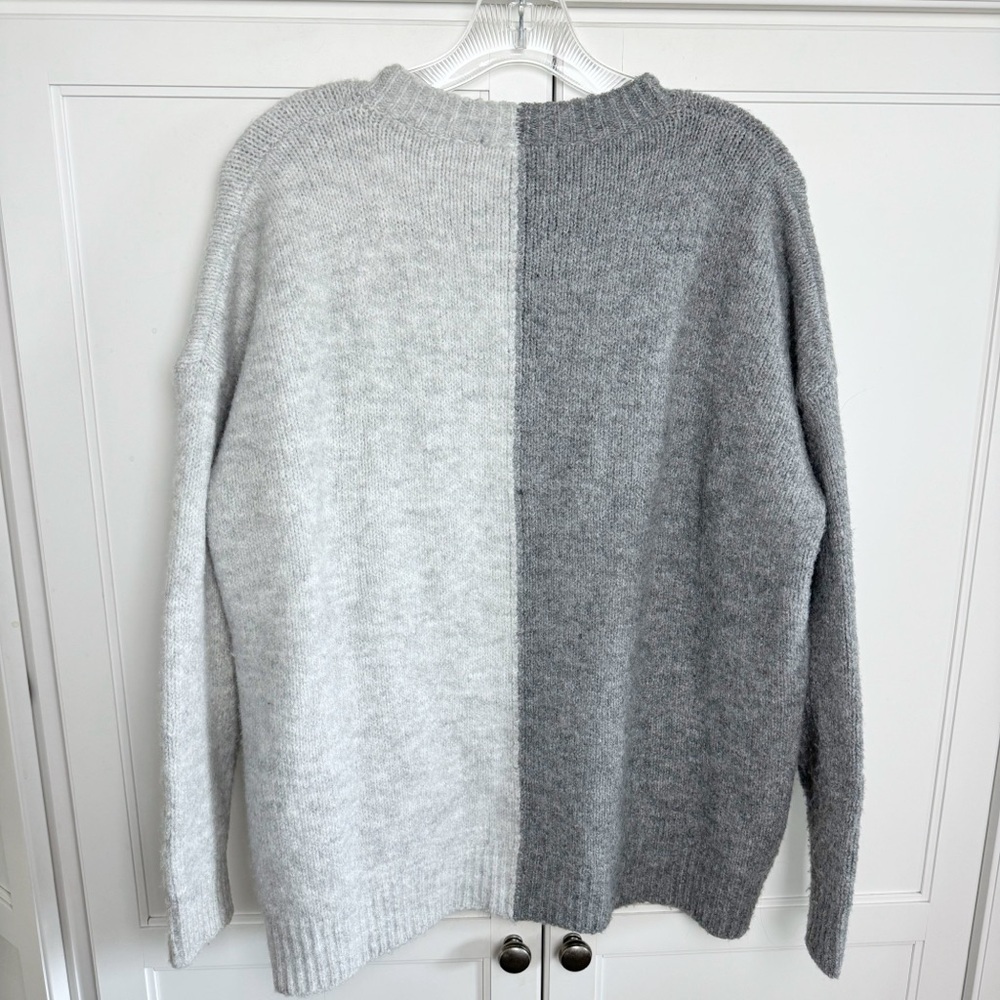 Pinch Split Colorblock Sweater in Grey Multi Sz Small Academia - Picture 4 of 13